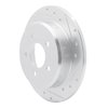 E-Line Drilled & Slotted Silver Brake Rotor, 1995-2002 Ford/Lincoln/Mercury/Mazda, Position: Rear Right - image 2