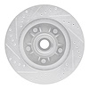 E-Line Drilled & Slotted Silver Brake Rotor, 1997-1999 Ford/Lincoln/Mercury/Mazda, Position: Front Right - image 1