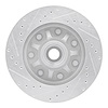 E-Line Drilled & Slotted Silver Brake Rotor, 1997-2004 Ford/Lincoln/Mercury/Mazda, Position: Front Right - image 1