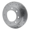 E-Line Drilled & Slotted Silver Brake Rotor, 1999-2005 Ford/Lincoln/Mercury/Mazda, Position: Rear Left - image 2