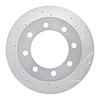 E-Line Drilled & Slotted Silver Brake Rotor, 1999-2007 Ford/Lincoln/Mercury/Mazda, Position: Rear Right - image 1
