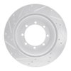 E-Line Drilled & Slotted Silver Brake Rotor, 1999-2007 Ford/Lincoln/Mercury/Mazda, Position: Rear Right - image 2