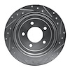 E-Line Drilled & Slotted Silver Brake Rotor, 1997-2004 Ford/Lincoln/Mercury/Mazda, Position: Rear Left - image 1