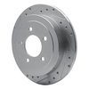 E-Line Drilled & Slotted Silver Brake Rotor, 1997-2004 Ford/Lincoln/Mercury/Mazda, Position: Rear Left - image 2