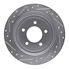 E-Line Drilled & Slotted Silver Brake Rotor, 1997-2004 Ford/Lincoln/Mercury/Mazda, Position: Rear Right - image 1