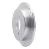 E-Line Drilled & Slotted Silver Brake Rotor, 1997-2004 Ford/Lincoln/Mercury/Mazda, Position: Rear Right - image 3