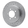E-Line Drilled & Slotted Silver Brake Rotor, 2002-2010 Ford/Lincoln/Mercury/Mazda, Position: Rear Left - image 1