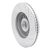 E-Line Drilled & Slotted Silver Brake Rotor, 2004-2006 Ford/Lincoln/Mercury/Mazda, Position: Front Left - image 1