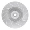 E-Line Drilled & Slotted Silver Brake Rotor, 2004-2006 Ford/Lincoln/Mercury/Mazda, Position: Front Left - image 2