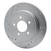 E-Line Drilled & Slotted Silver Brake Rotor, 2005-2008 Ford/Lincoln/Mercury/Mazda, Position: Rear Left - image 1
