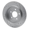 E-Line Drilled & Slotted Silver Brake Rotor, 2005-2008 Ford/Lincoln/Mercury/Mazda, Position: Rear Left - image 2