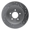 E-Line Drilled & Slotted Silver Brake Rotor, 2005-2008 Ford/Lincoln/Mercury/Mazda, Position: Rear Left - image 3