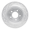 E-Line Drilled & Slotted Silver Brake Rotor, 2005-2008 Ford/Lincoln/Mercury/Mazda, Position: Rear Right - image 1
