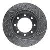 E-Line Drilled & Slotted Silver Brake Rotor, 2005-2012 Ford/Lincoln/Mercury/Mazda, Position: Front Left - image 2