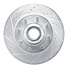 E-Line Drilled & Slotted Silver Brake Rotor, Fits Select Ford/Lincoln/Mercury/Mazda, Position: Front Left - image 1