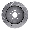 E-Line Drilled & Slotted Silver Brake Rotor, 2013-2019 Ford/Lincoln/Mercury/Mazda, Position: Rear Right - image 1