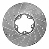 E-Line Drilled & Slotted Silver Brake Rotor, Fits Select Ford/Lincoln/Mercury/Mazda, Position: Front Left - image 1