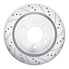 E-Line Drilled & Slotted Silver Brake Rotor, 2018-2021 Ford/Lincoln/Mercury/Mazda, Position: Rear Right - image 1