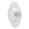 E-Line Drilled & Slotted Silver Brake Rotor, Fits Select Ford/Lincoln/Mercury/Mazda, Position: Rear Right - image 1