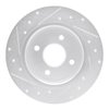 E-Line Drilled & Slotted Silver Brake Rotor, Fits Select Ford/Lincoln/Mercury/Mazda, Position: Rear Right - image 2