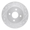 E-Line Drilled & Slotted Silver Brake Rotor, Fits Select Ford/Lincoln/Mercury/Mazda, Position: Rear Right - image 3