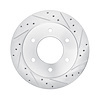 E-Line Drilled & Slotted Silver Brake Rotor, Fits Select Ford/Lincoln/Mercury/Mazda, Position: Rear Right - image 1