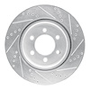 E-Line Drilled & Slotted Silver Brake Rotor, Fits Select Ford/Lincoln/Mercury/Mazda, Position: Front Left - image 1