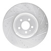 E-Line Drilled & Slotted Silver Brake Rotor, Fits Select Ford/Lincoln/Mercury/Mazda, Position: Front Left - image 1