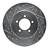 E-Line Drilled & Slotted Silver Brake Rotor, 2003-2005 Ford/Lincoln/Mercury/Mazda, Position: Rear Left - image 1