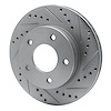 E-Line Drilled & Slotted Silver Brake Rotor, 1975-1979 Ford/Lincoln/Mercury/Mazda, Position: Rear Right - image 1
