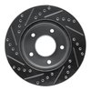 E-Line Drilled & Slotted Silver Brake Rotor, 1975-1979 Ford/Lincoln/Mercury/Mazda, Position: Rear Right - image 2