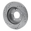 E-Line Drilled & Slotted Silver Brake Rotor, 1975-1979 Ford/Lincoln/Mercury/Mazda, Position: Rear Left - image 2