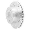 E-Line Drilled & Slotted Silver Brake Rotor, 1991-1994 Ford/Lincoln/Mercury/Mazda, Position: Front Right - image 1