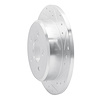 E-Line Drilled & Slotted Silver Brake Rotor, 1991-1995 Ford/Lincoln/Mercury/Mazda, Position: Rear Right - image 1