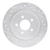 E-Line Drilled & Slotted Silver Brake Rotor, 1991-1995 Ford/Lincoln/Mercury/Mazda, Position: Rear Right - image 4