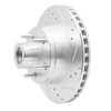 E-Line Drilled & Slotted Silver Brake Rotor, 1990-1991 Ford/Lincoln/Mercury/Mazda, Position: Front Right - image 2
