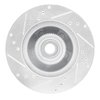 E-Line Drilled & Slotted Silver Brake Rotor, 1990-1991 Ford/Lincoln/Mercury/Mazda, Position: Front Right - image 4