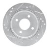E-Line Drilled & Slotted Silver Brake Rotor, 1995-2002 Ford/Lincoln/Mercury/Mazda, Position: Rear Right - image 2