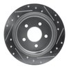 E-Line Drilled & Slotted Silver Brake Rotor, 1996-2002 Ford/Lincoln/Mercury/Mazda, Position: Rear Left - image 2