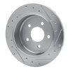 E-Line Drilled & Slotted Silver Brake Rotor, 1996-2002 Ford/Lincoln/Mercury/Mazda, Position: Rear Left - image 3