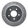 E-Line Drilled & Slotted Silver Brake Rotor, 1996-2002 Ford/Lincoln/Mercury/Mazda, Position: Rear Right - image 1
