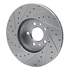 E-Line Drilled & Slotted Silver Brake Rotor, 1998-2002 Ford/Lincoln/Mercury/Mazda, Position: Front Right - image 1