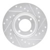 E-Line Drilled & Slotted Silver Brake Rotor, 1963-1986 Fits Multiple Makes/Models, Position: Front Left - image 2