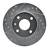 E-Line Drilled & Slotted Silver Brake Rotor, 1985-1989 Merkur, Position: Front Left - image 1