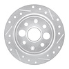 E-Line Drilled & Slotted Silver Brake Rotor, 1986-1989 Acura/Honda, Position: Rear Right - image 1
