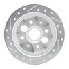 E-Line Drilled & Slotted Silver Brake Rotor, 1986-1989 Acura/Honda, Position: Rear Right - image 3