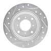E-Line Drilled & Slotted Silver Brake Rotor, 1987-1990 Acura/Honda, Position: Rear Right - image 4