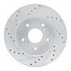 E-Line Drilled & Slotted Silver Brake Rotor, 1991-1996 Acura/Honda, Position: Rear Left - image 1