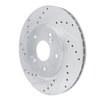 E-Line Drilled & Slotted Silver Brake Rotor, 1991-1996 Acura/Honda, Position: Rear Left - image 2