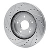 E-Line Drilled & Slotted Silver Brake Rotor, 1997-2005 Acura/Honda, Position: Rear Right - image 1